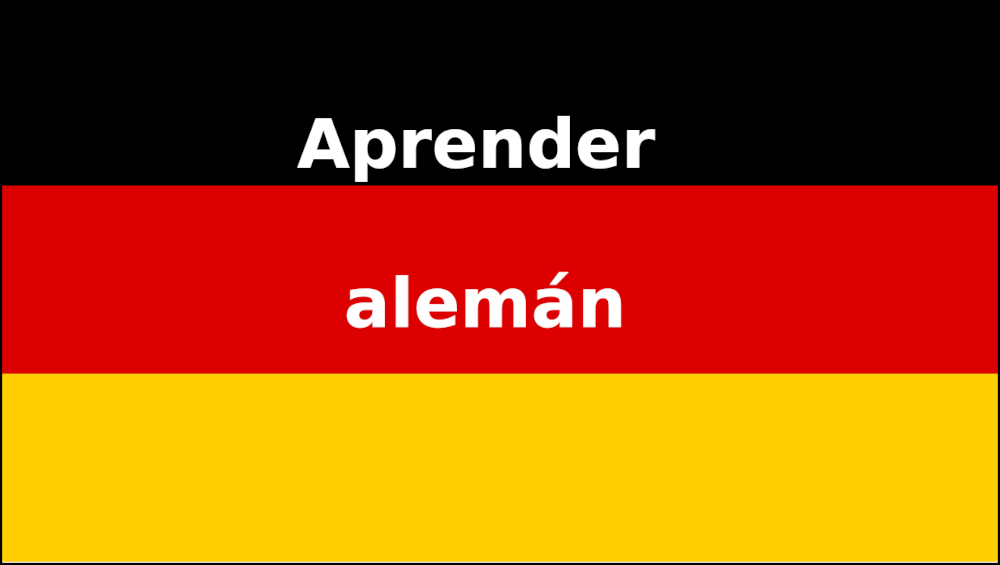 Bandera de Alemania con el texto Aprender alemán para introducir el estudio del idioma